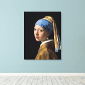 Toile Fille avec une boucle d'oreille de perle (Insitu (Plancher de Bois))