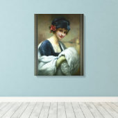 Toile Fille avec une bouffée de fourrure par Francois Ma (Insitu (Plancher de Bois))