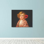 Toile Fille avec une fleur rouge dans ses cheveux (Insitu (Plancher de Bois))