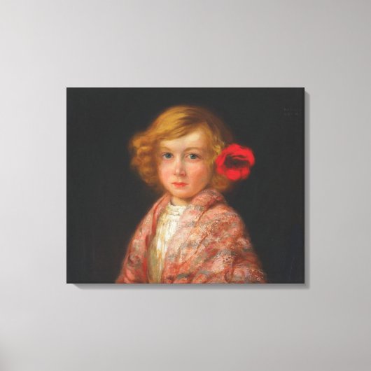 Toile Fille avec une fleur rouge dans ses cheveux (Recto)
