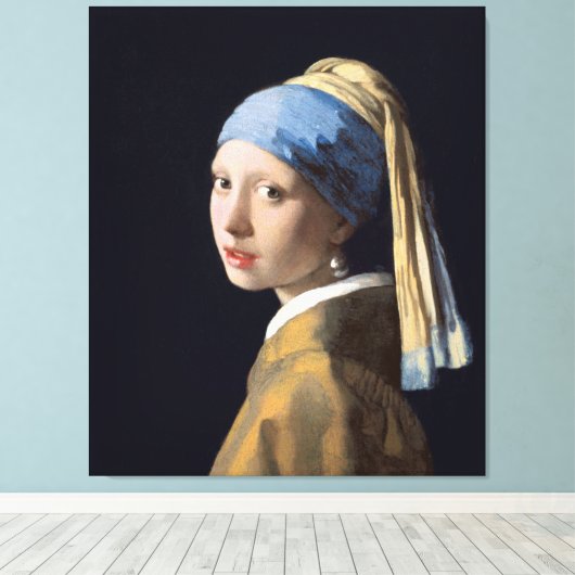 Toile Fille avec une oreille perle (Insitu (Plancher de Bois))