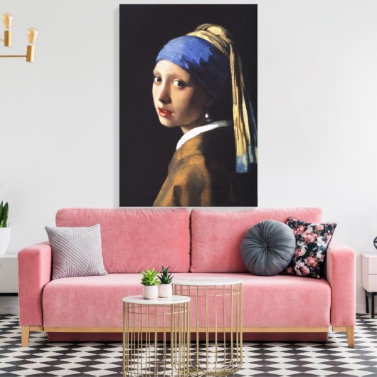 Toile Fille avec une oreille perle - Johannes Vermeer (Insitu(Salon))