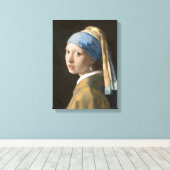 Toile Fille avec une perle d'oreille-Johannes Vermeer Ar (Insitu (Plancher de Bois))