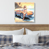 Toile Fille avec voiture de sport (Insitu(Chambre))