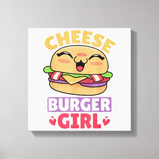 Toile Fille Cheeseburger, Femmes Hamburger et Cheeseburg (Recto)