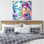 Toile Fille d'anime chantant clair de lune pixie mermaid (Insitu(Chambre))