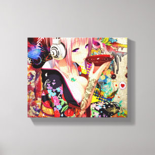 Toile Fille d'Anime de musique