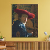 Toile Fille dans un Vermeer Casquette rouge (Insitu(Salon))