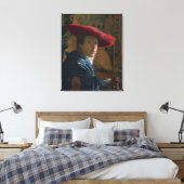 Toile Fille dans un Vermeer Casquette rouge (Insitu(Chambre))