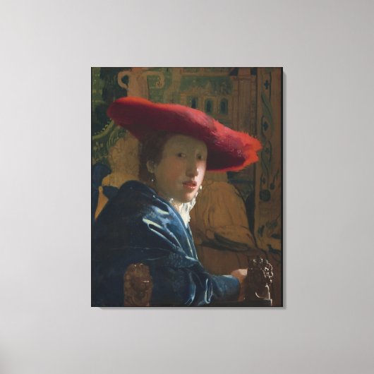 Toile Fille dans un Vermeer Casquette rouge (Recto)