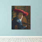 Toile Fille dans un Vermeer Casquette rouge (Insitu (Plancher de Bois))