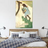 Toile Fille d'art vintage pour enfants sur escaliers (Insitu(Chambre))