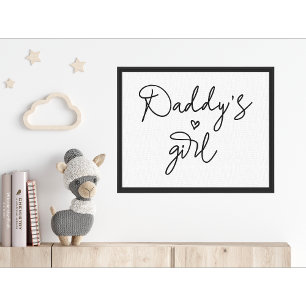 Toile Fille de papa bébé fille mignonne crèche coeur