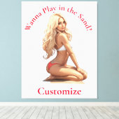 Toile Fille de plage de Bikini Thunder_Cove (Insitu (Plancher de Bois))