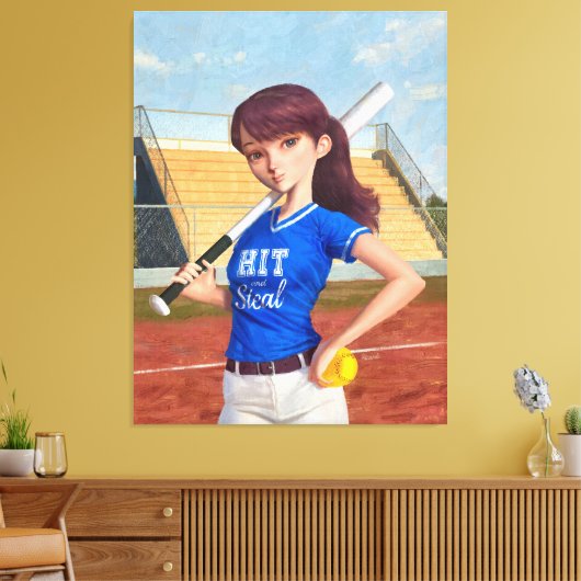 Toile Fille de softball (Insitu(Salon))