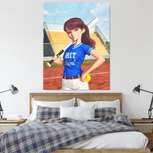 Toile Fille de softball (Insitu(Chambre))