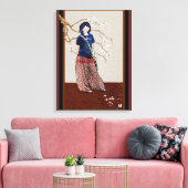 Toile fille des fleurs de cerisier version marron (Insitu(Salon))