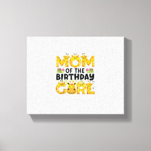 Toile Fille du 1er anniversaire de maman thème girafe fê