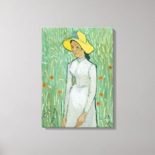 Toile Fille en blanc par Vincent van Gogh