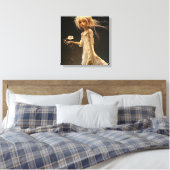 Toile Fille en Jaune avec Fleur (Insitu(Chambre))