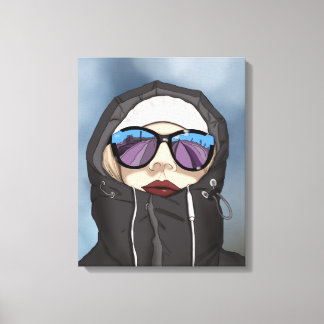 Toile Fille en lunettes de soleil Temps hivernal