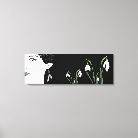 Toile Fille en perle oreille jolie illustration de mode (Recto)