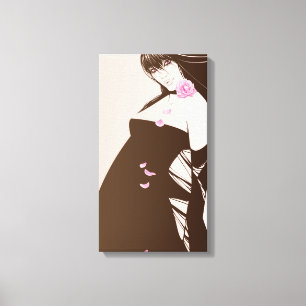 Toile Fille et rose