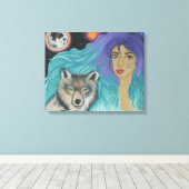 Toile Fille et son loup (Insitu (Plancher de Bois))