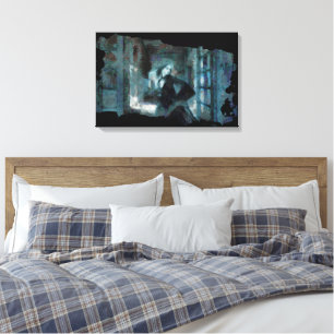 Toile Fille Fantôme en Bleu – Art Surréaliste Hantant