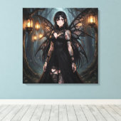 Toile Fille fée d'anime gothique dans une forêt enchanté (Insitu (Plancher de Bois))