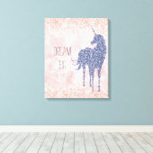 Toile Fille Glam Blush rose violet Parties scintillant U (Insitu (Plancher de Bois))