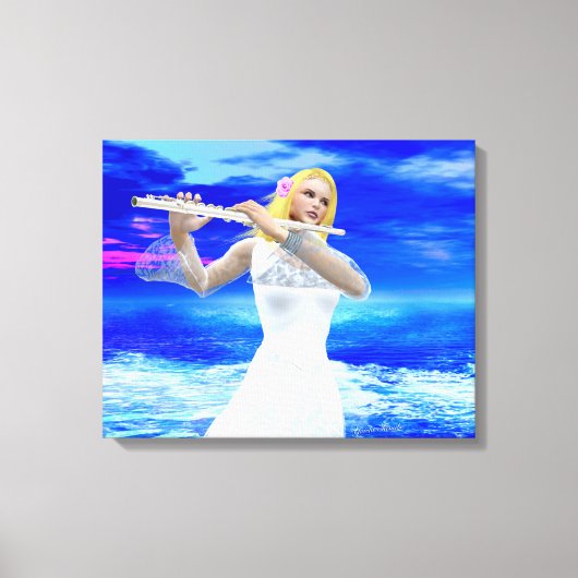 Toile Fille Jouer Flute (Recto)