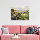 Toile Fille perdue dans la pensée (par H.A. Brendekilde) (Insitu(Salon))