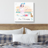 Toile *~* Fille Plage Mobil Téléphone Stretched Canvas I (Insitu(Chambre))