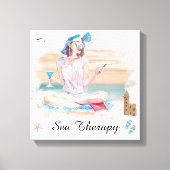 Toile *~* Fille Plage Mobil Téléphone Stretched Canvas I (Recto)