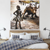 Toile Fille sans peur face à la rampaging Bull (Insitu(Chambre))