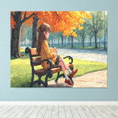 Toile Fille sur le banc (Insitu (Plancher de Bois))