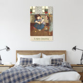 Toile Fille vérifiant ses chaussures pleines de bonbons (Insitu(Chambre))