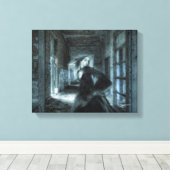 Toile Fille victorienne effrayée Fantôme Courir dans le  (Insitu (Plancher de Bois))