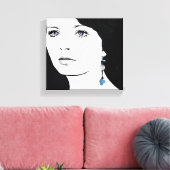 Toile Fille visage belle illustration de mode florale (Insitu(Salon))