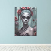 Toile Fille zombie dans les roses  (Insitu (Plancher de Bois))
