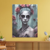 Toile Fille zombie dans les roses  (Insitu(Salon))