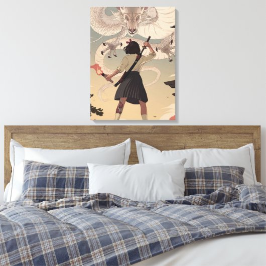 Toile Filles d'anime vertical Premium Wrapped Canvas(Glo (Insitu(Chambre))