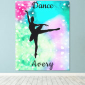 Toile Filles Danse Aquarelle avec Coeurs flottants (Insitu (Plancher de Bois))