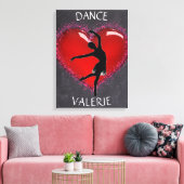 Toile Filles Danse Chalkboard Coeur avec/ Nom personnali (Insitu(Salon))