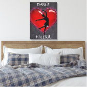 Toile Filles Danse Chalkboard Coeur avec/ Nom personnali (Insitu(Chambre))