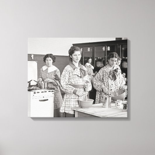 Toile Filles du lycée en train de cuisiner, 1935 (Recto)