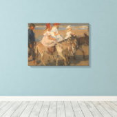 Toile Filles équitation ânes sur la plage (Isaac Israels (Insitu (Plancher de Bois))