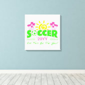 Toile Filles Football Sunshine Palm Trees (Insitu (Plancher de Bois))