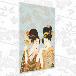 Toile Filles Geishas Japonaises Vintage en Kimonos